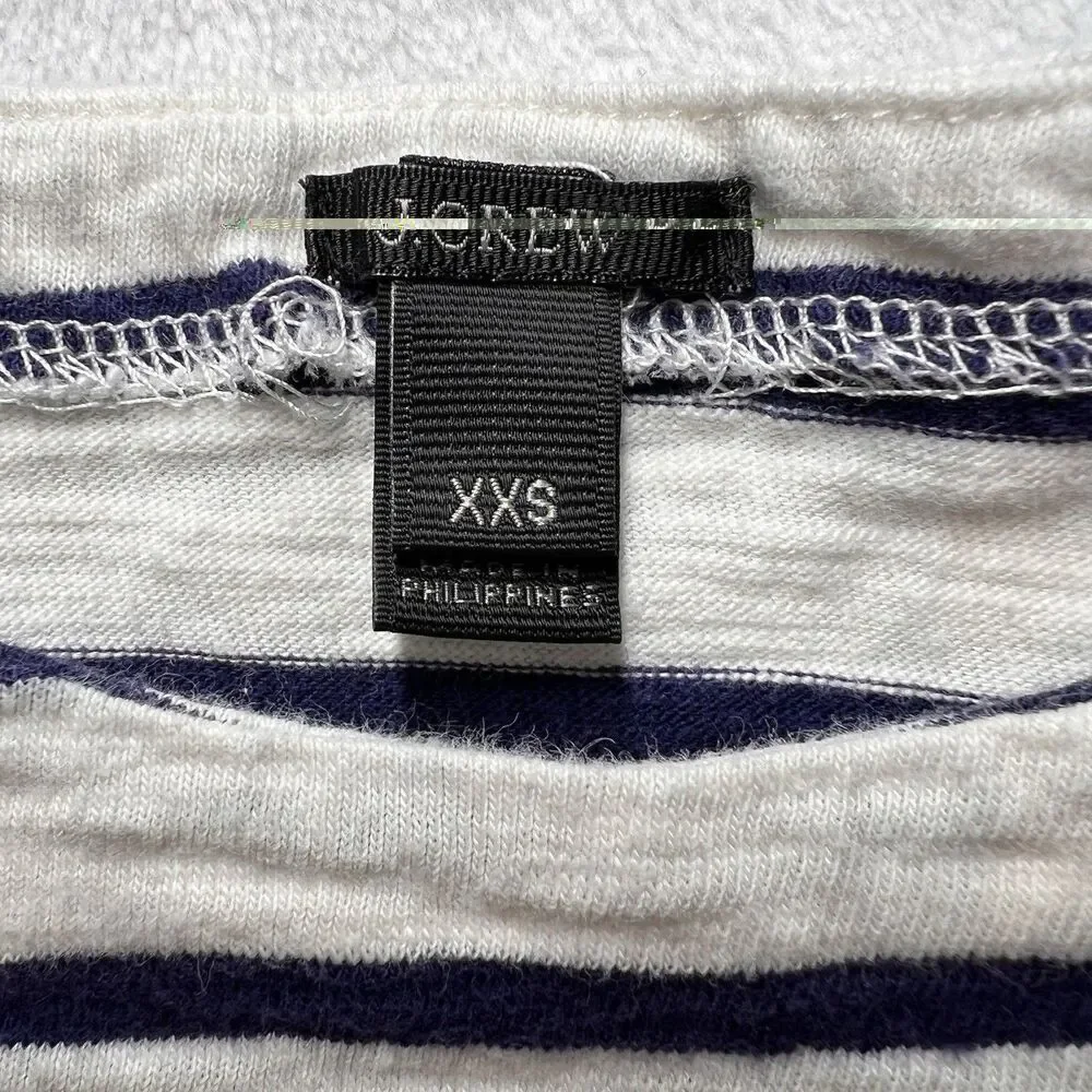 J.Crew Women’s Navy & White Knit Boatneck Top Size XXS Nautical Coastal